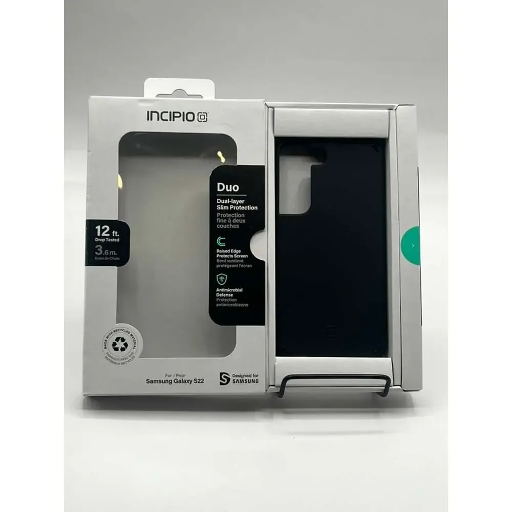 Incipio Duo Series Dual Layer Hard Case Black for Samsung Galaxy S22 12 ft Drop